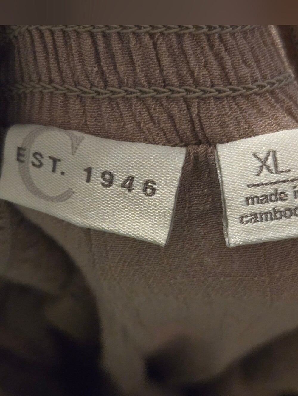 Wide-Leg Smocked Waist Pants in Tan - Picture 5 of 6